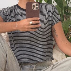 Striped Black and Gray T-Shirt